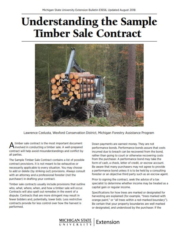 Understanding the sample timber sale contract Forestry