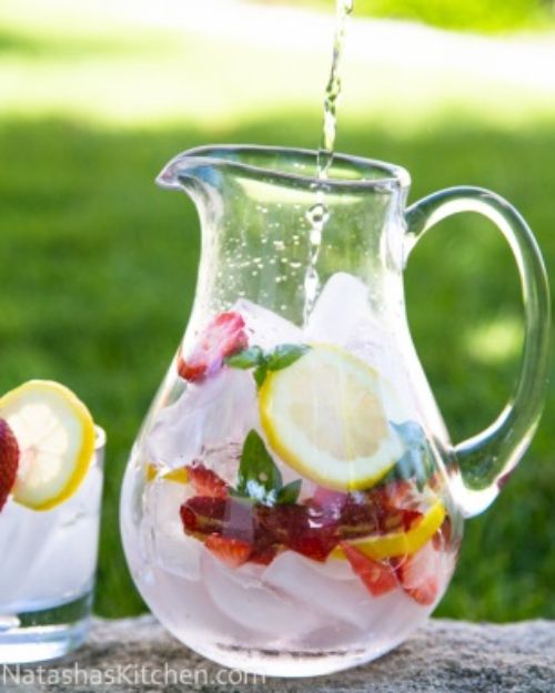 Fruit infused water delivers hydration and essential nutrients. Photo source: Natashaskitchen.com