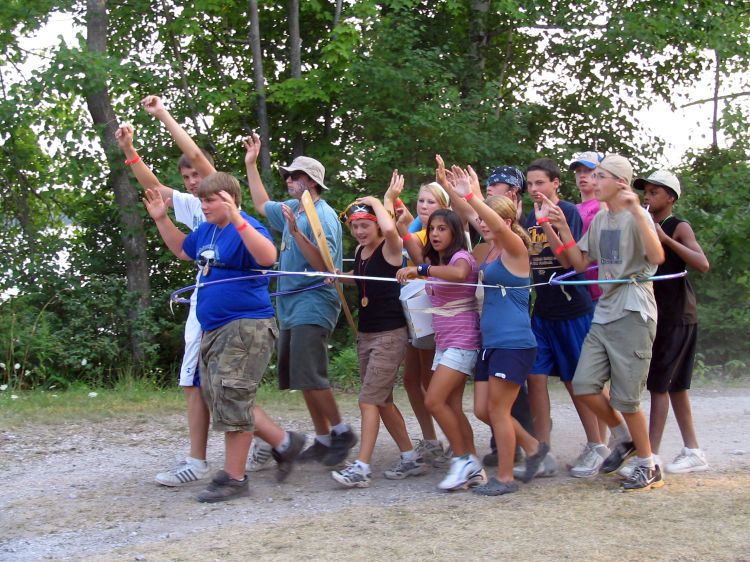 Campers working together at the Great Lakes and Natural Resources Camp. | Michigan State University Extension