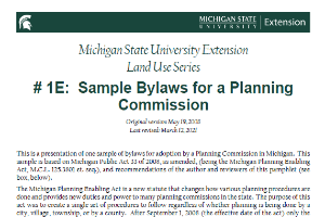 Sample #1E: Bylaws for a Planning Commission
