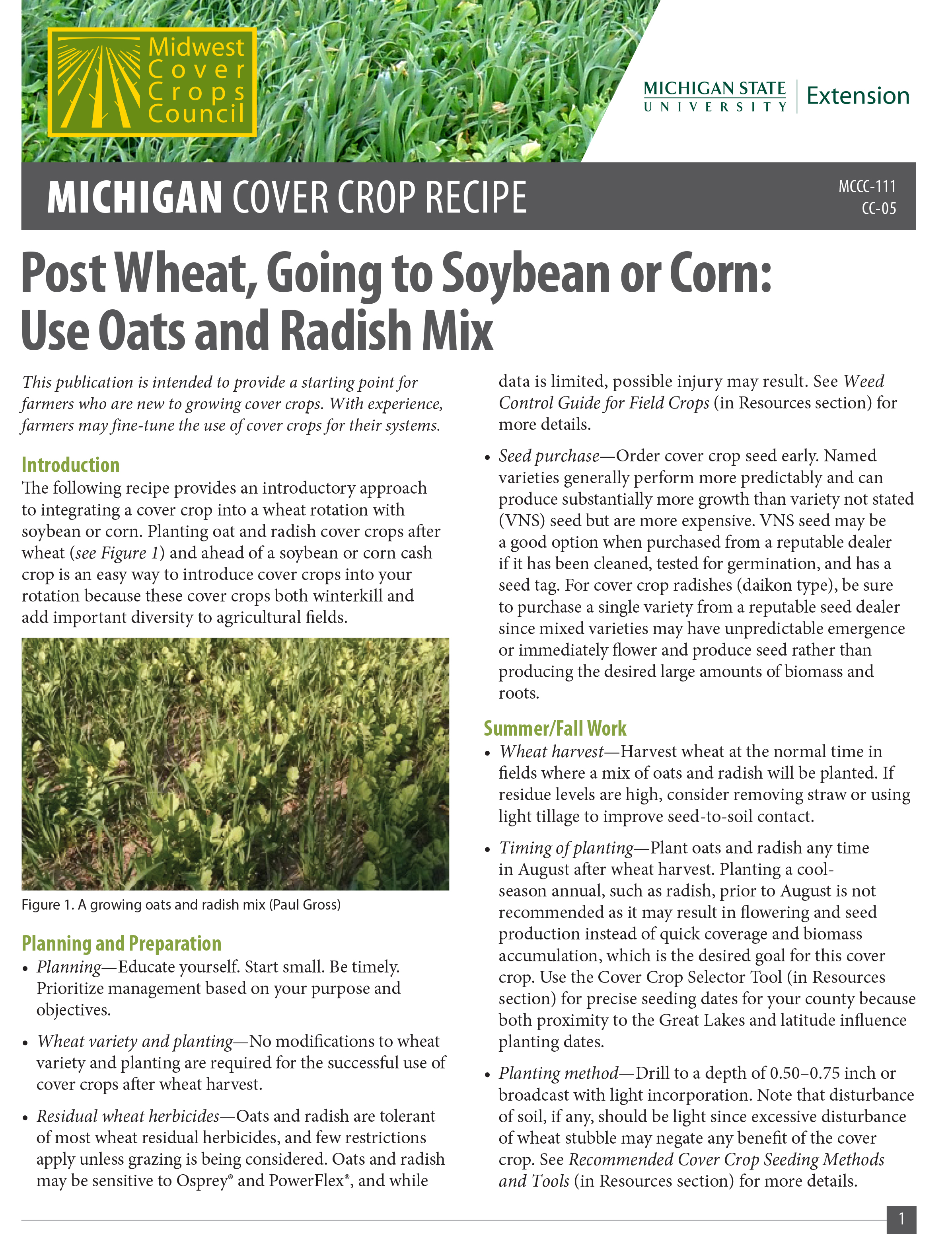 Cover Crop Recipe Cover