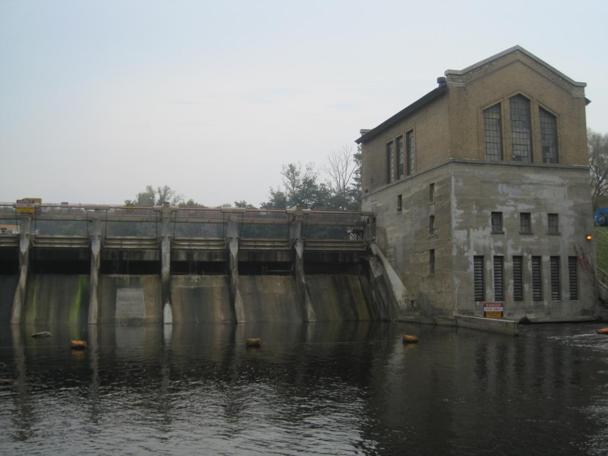 Barton Dam in the Huron River in Ann Arbor, Michigan