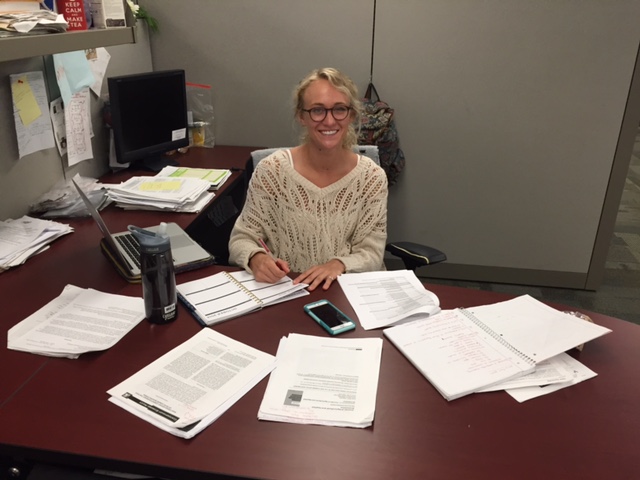 Anna at her CSIS desk