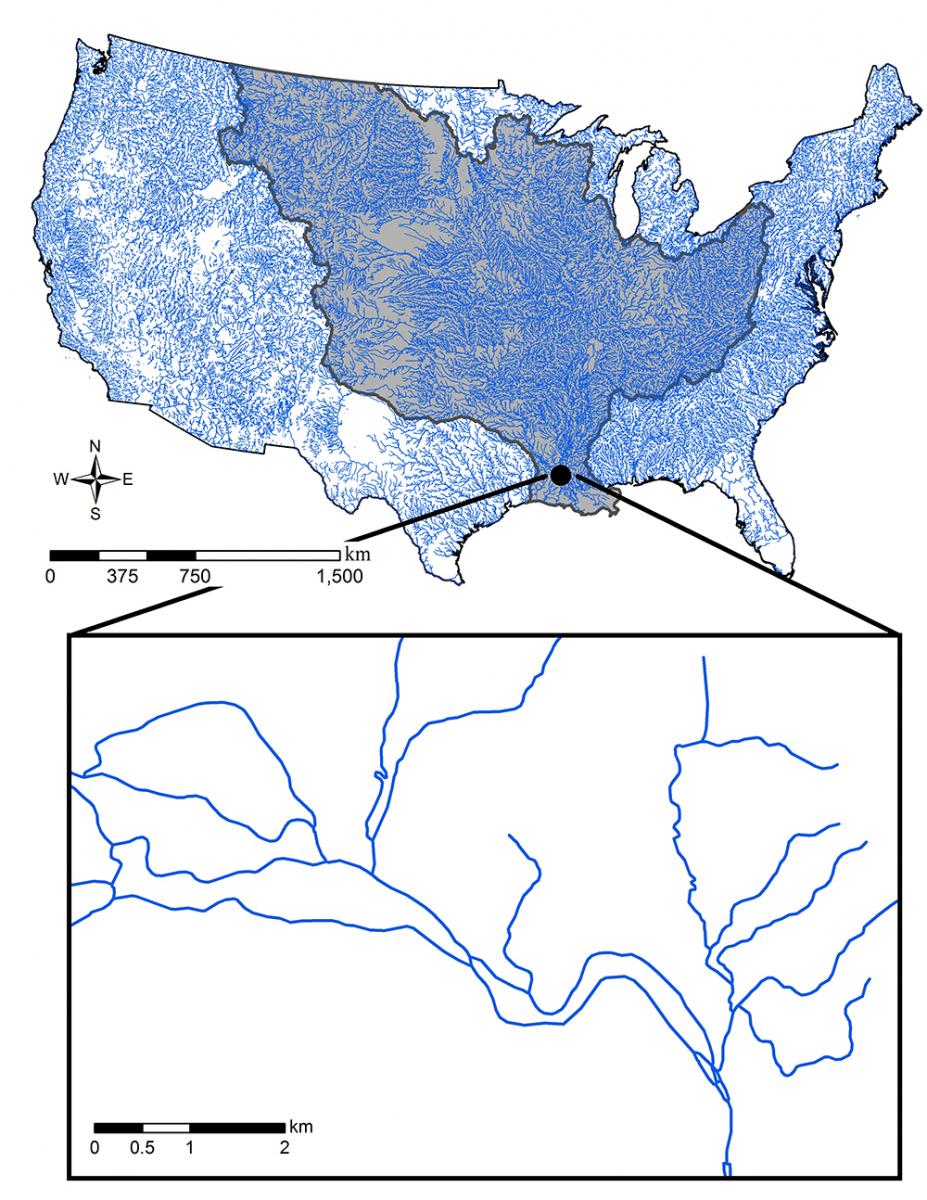 Map of US streams