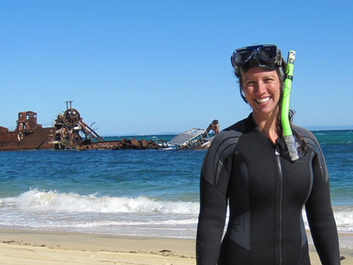 Abby Lynch snorkeling off Moreton Island