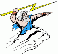 Zeus with lightening bolt