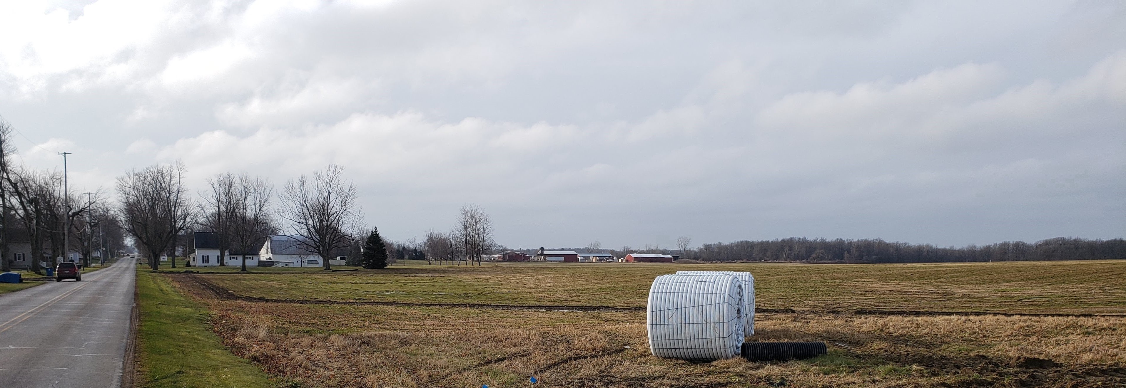 A pipe in a field.