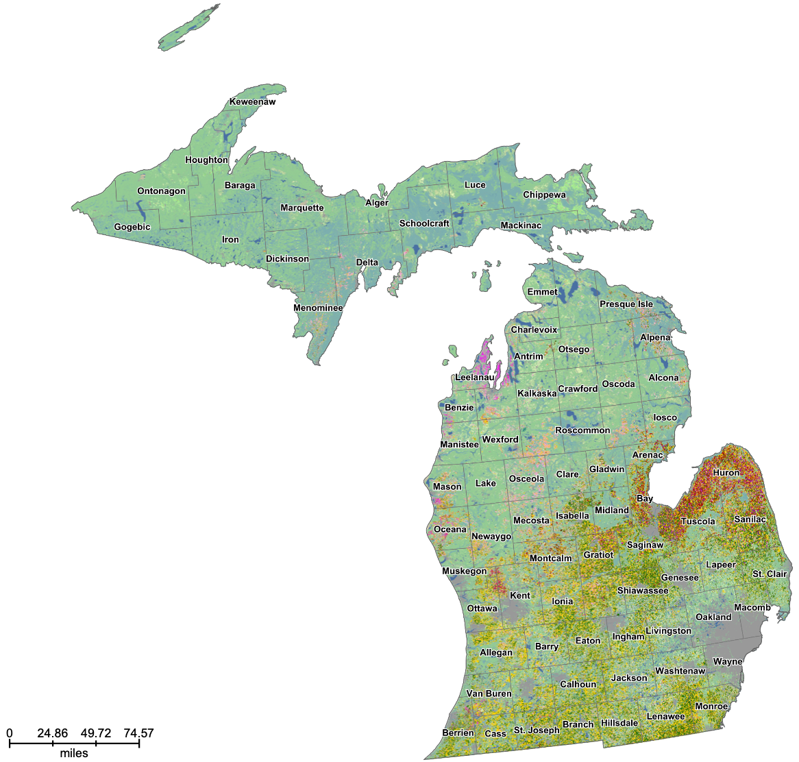 Map of Michigan.