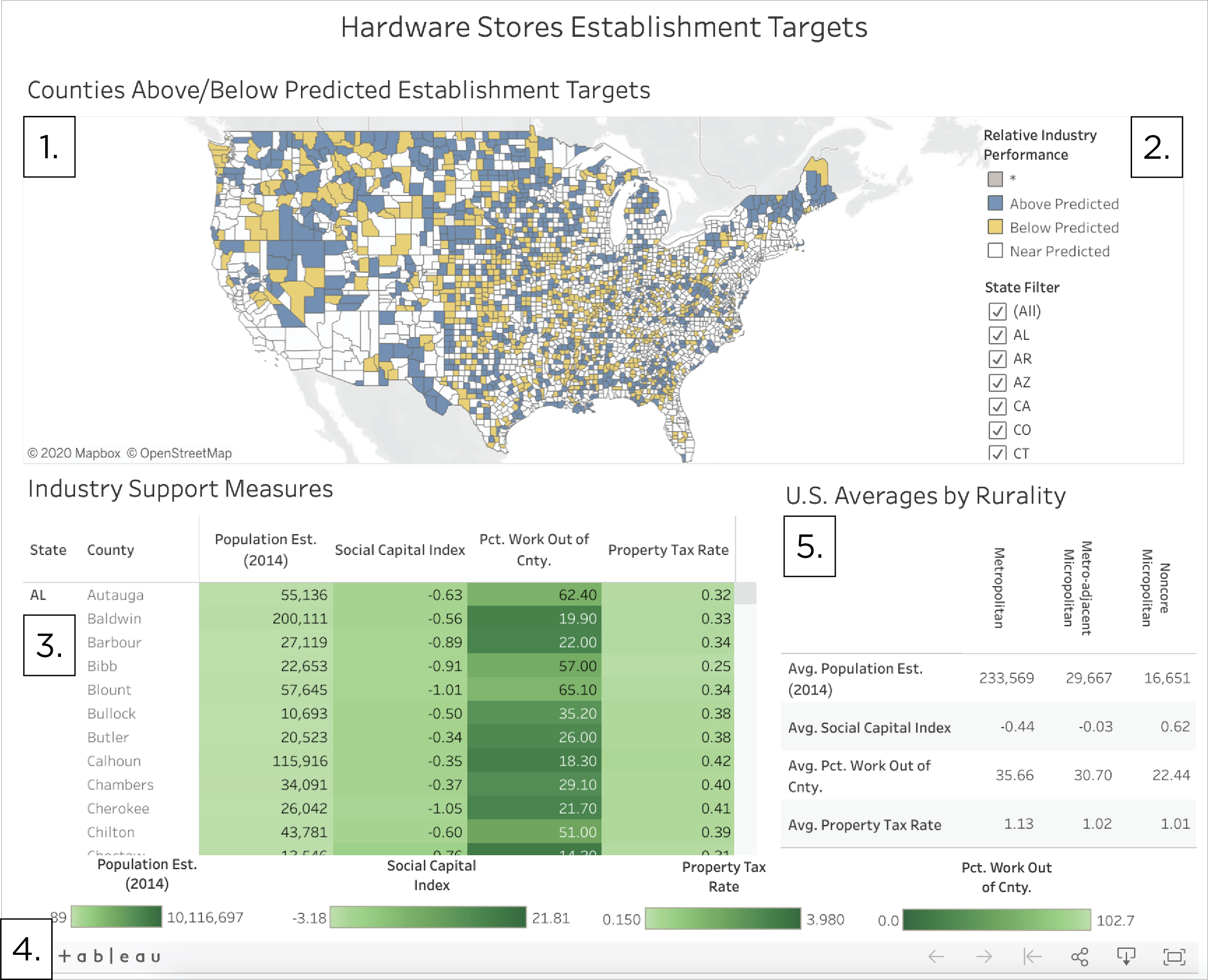 Hardware Stores Map With Numbers