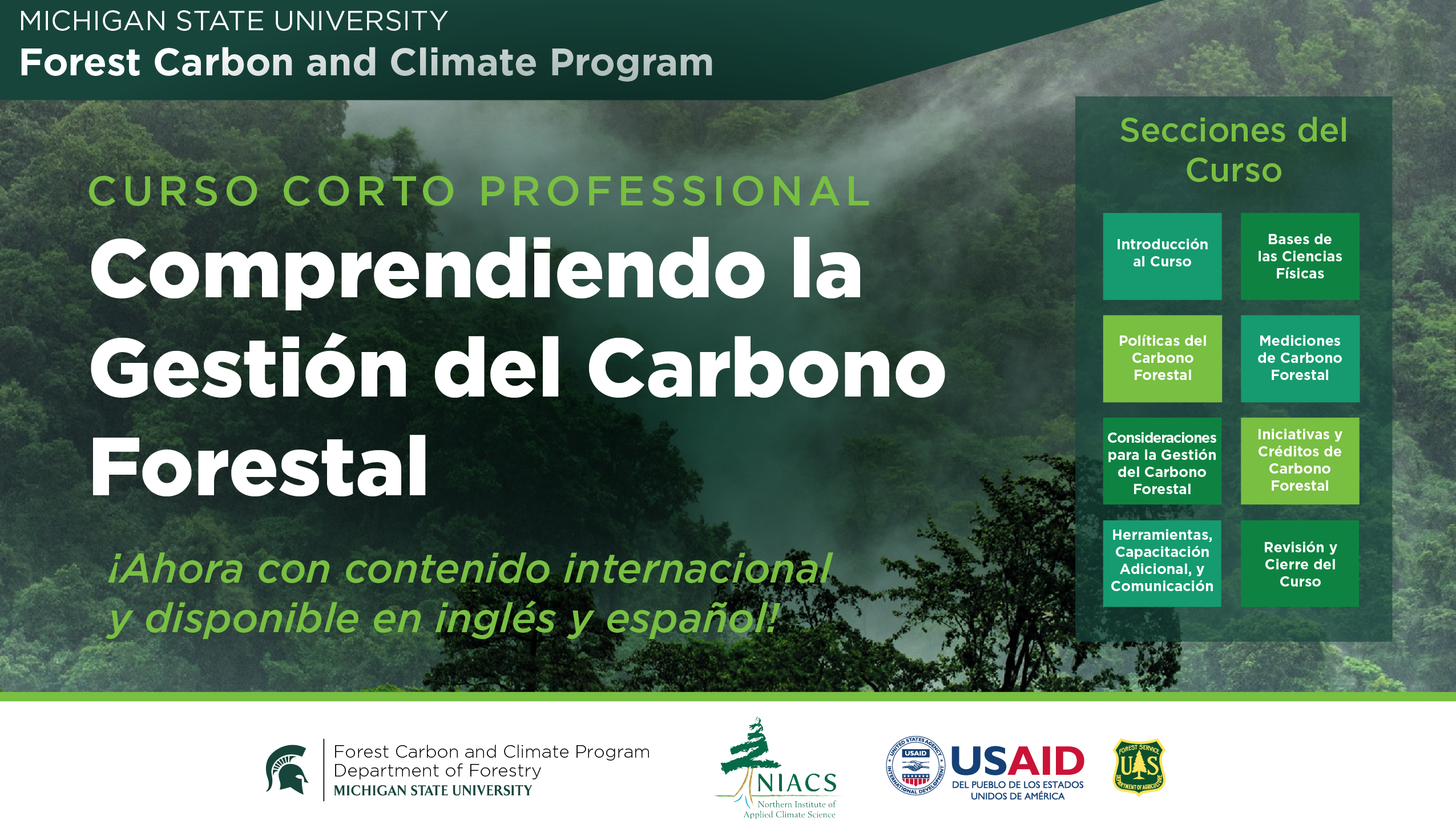 Comprendiendo la Gestión del Carbono Forestal, ahora con contenido internacional y disponible en inglés y español