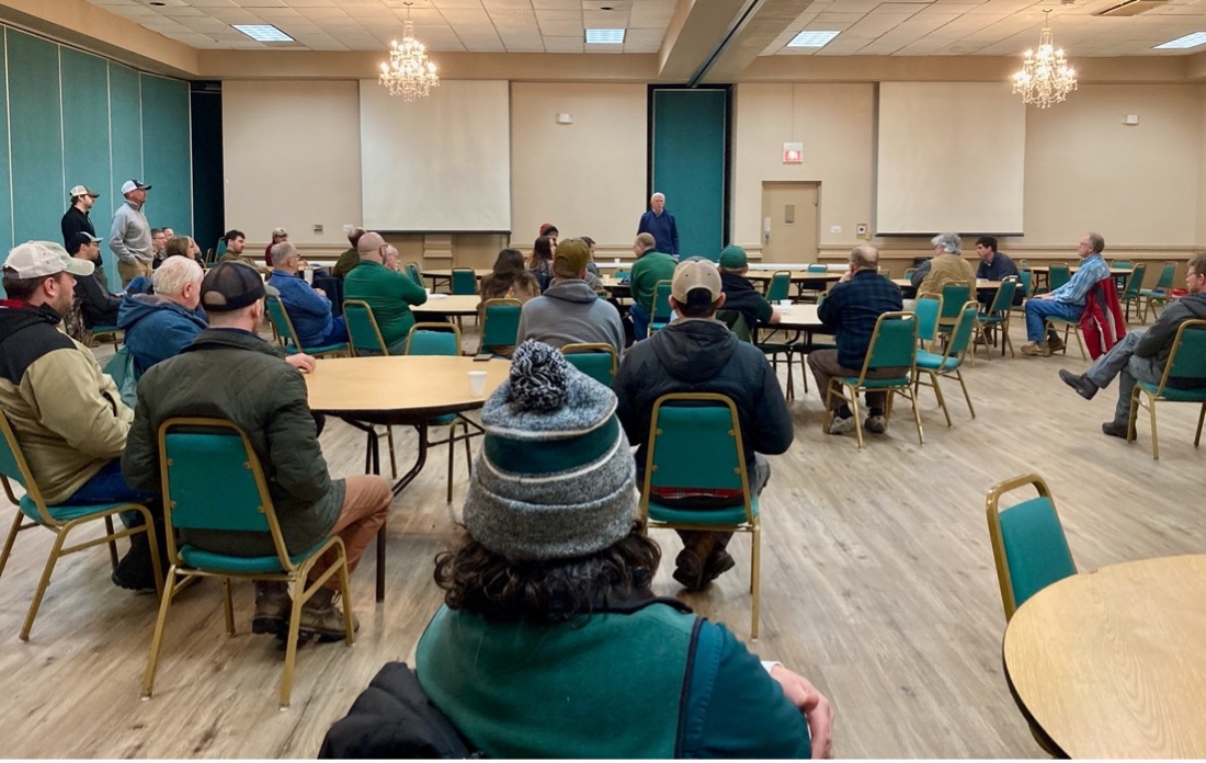 US Representative Jack Bergman, First Congressional District, at the Ramada Inn in Grayling, MI presenting to fellow forestry professionals attending the spring SAF meeting.