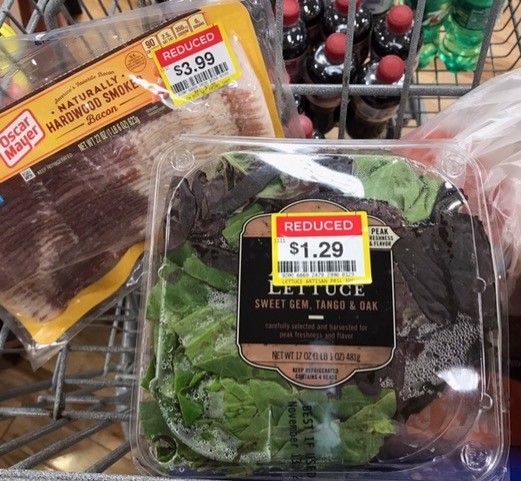 Reduced price bacon and lettuce