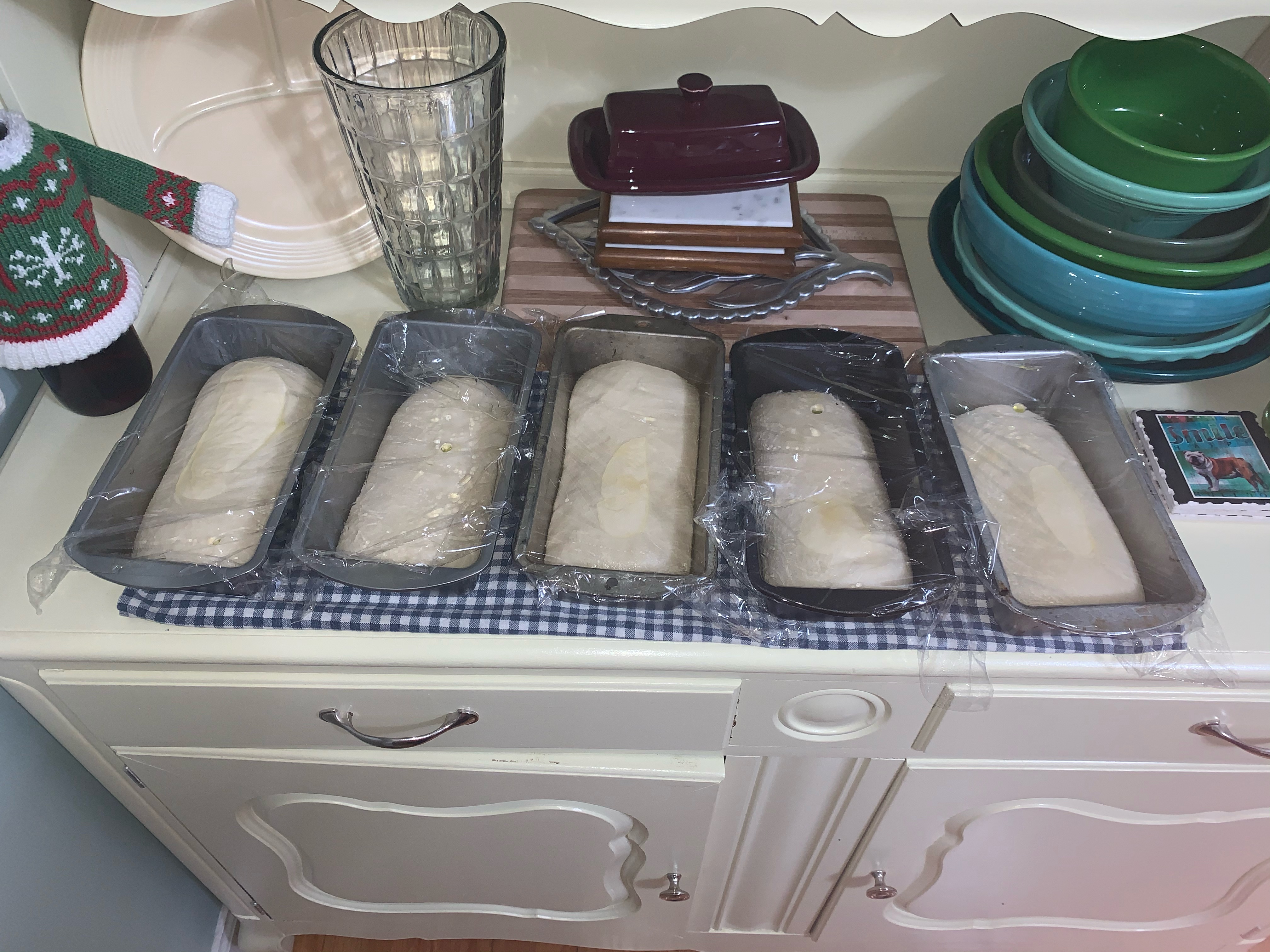 5 loaves of bread rising