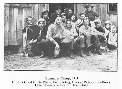 Portrait of 15 men from the 1914 Summer Camp