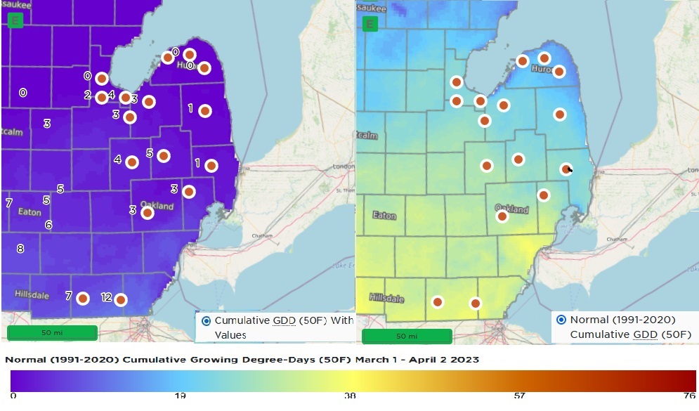 Map of April GDD