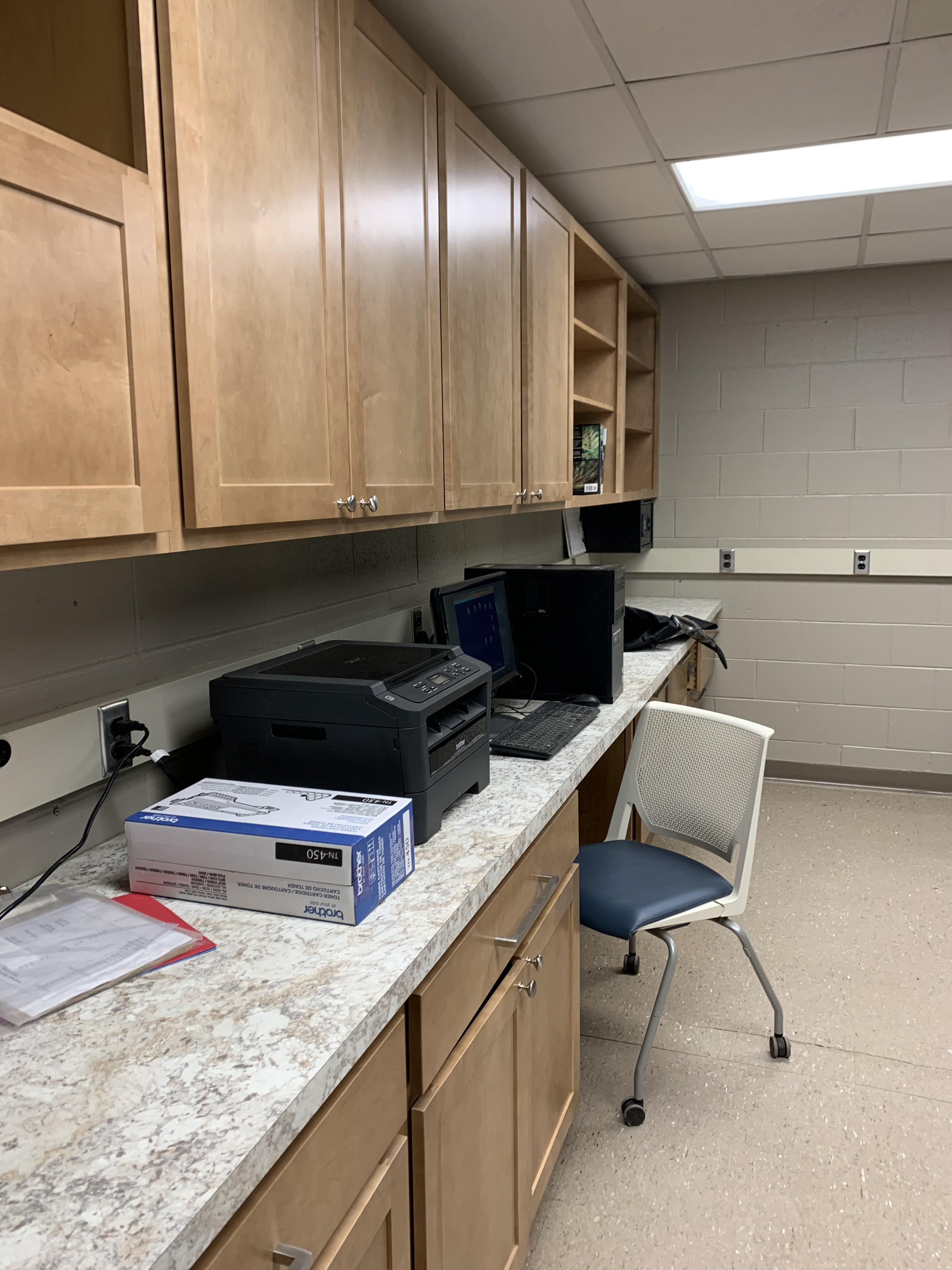 New cabinets and countertops in our staff offices