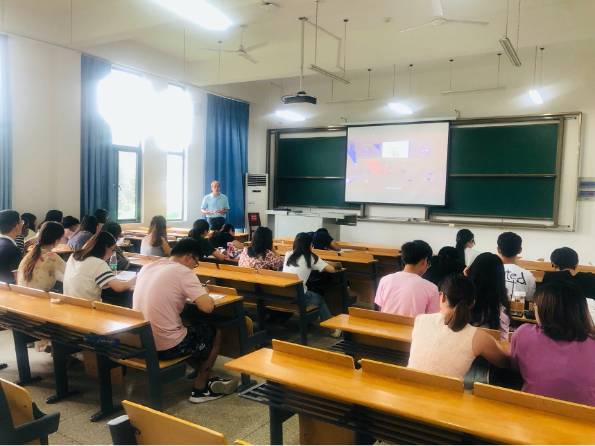 Dr. Van Nocker teaching class Huazhong University in Wuhan, China