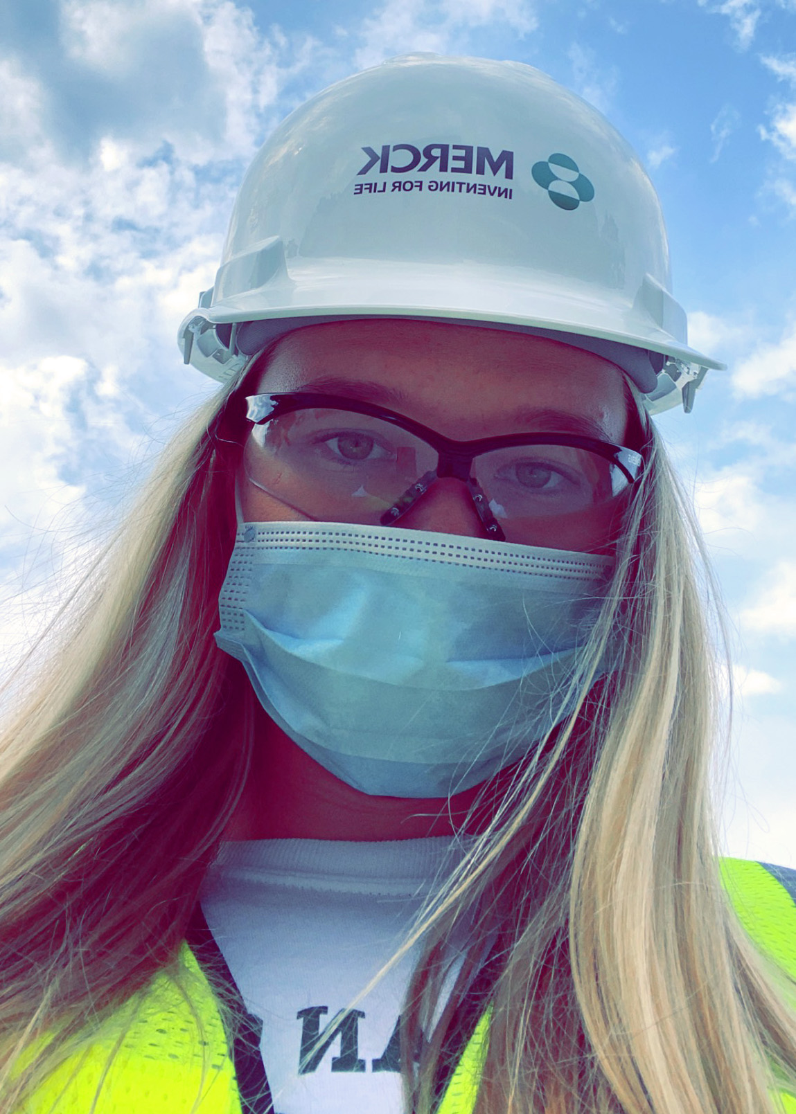 Alyxandra Hoberg wearing a hard hat