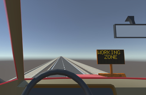 VR Work Zone Simulation graphic.