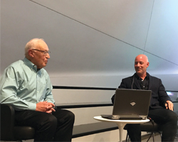 Bill Johnson and Charles Birnbaum speak at LA Distinguished Speaker Series event.