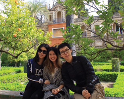 LA students at the Real Alcazar in Seville, Spain, during study abroad.