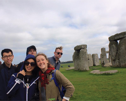 Students at Stonehenge in Salisbury during study abroad.