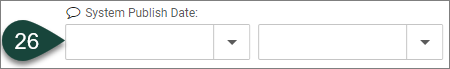 Shows the System Publish Date and Time fields.