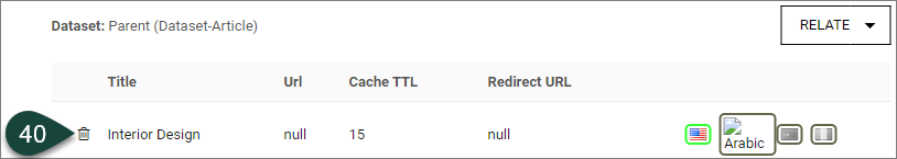 Shows an applied relationship under the Organization option.