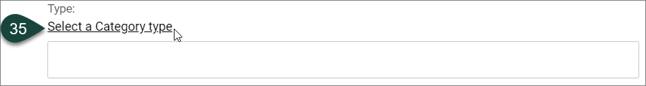 Shows the Category Type field with link to Select a Category Type.