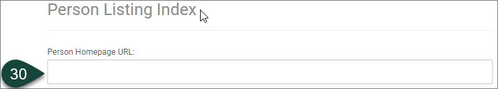 Shows the Person Homepage URL field for the Person Listing Index.