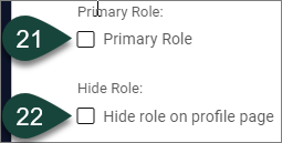 Primary and Hide Role fields.