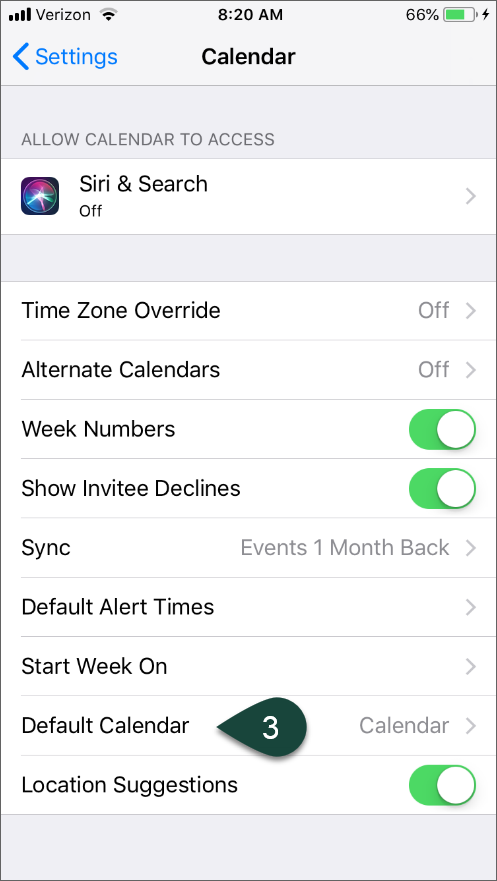 Setting the Default Calendar on Apple Devices (Office 365) - ANR Information Technology