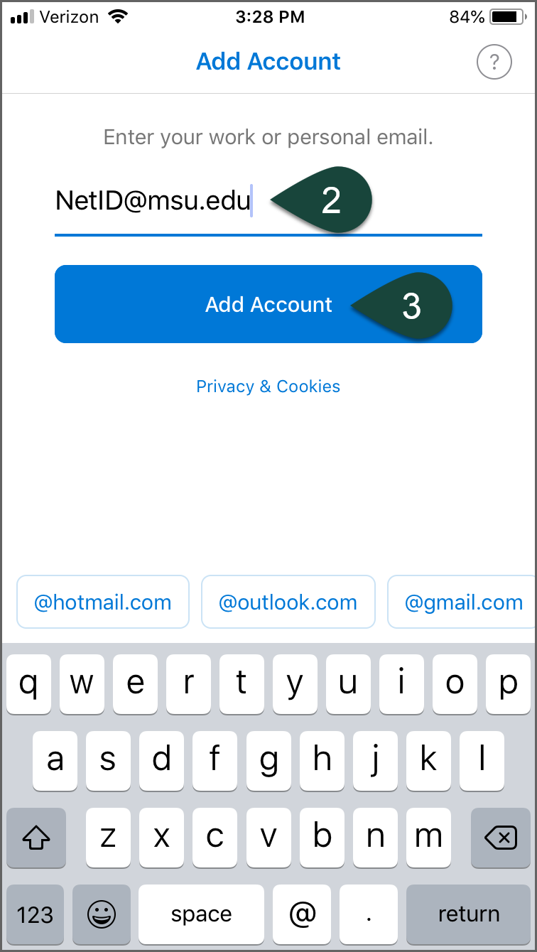 setting up office 365 email on outlook app for iphone