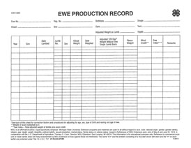 Ewe Production Record