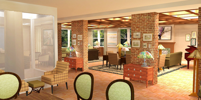 Proposed Entertaining Space Rendering by MSU Interior Design Students