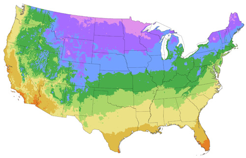 plant hardiness zone map