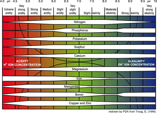 Relative availability of plant nutrients
