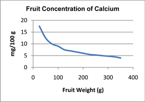 Apple fruit seasonal calcium concentration.