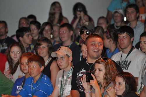 Students gather together and enjoy the entertainment during their stay at Michigan State's campus.