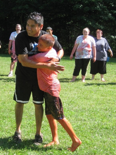 Participants used 40 gallons of Jell-O in a battle to see who could be most covered