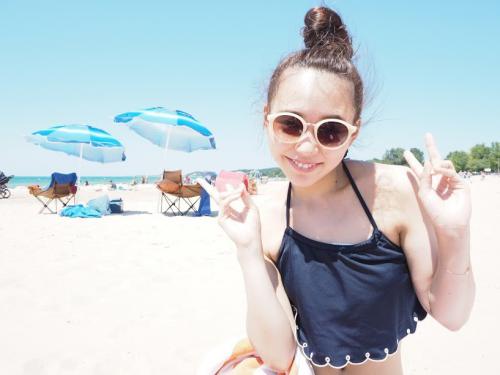 Mai at the beach