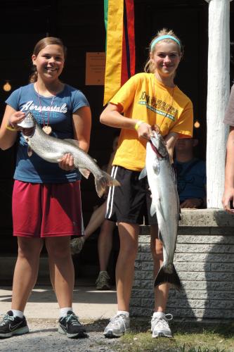Great Lakes and Natural Resources campers with the fish they caught