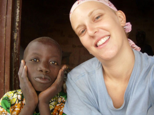 Bekah with her host brother, Jean d'Arc Bawa.