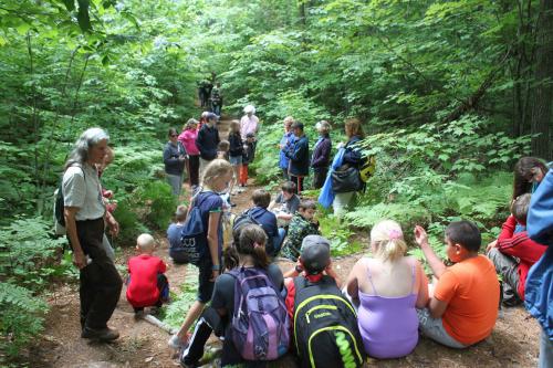 CHILDREN CAMPERS HIKING