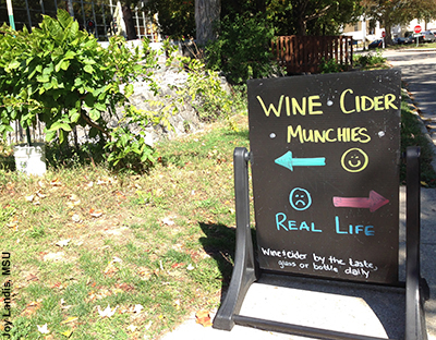 Winery sign. Photo by Joy Landis