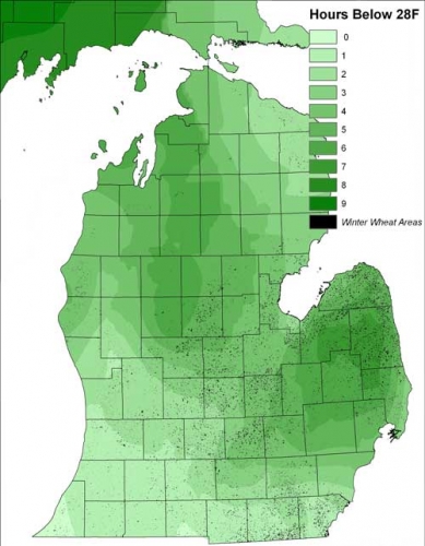 Number of hours at or below 28F Number of hours at or below 28F