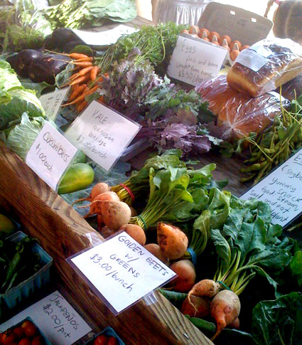 Co-op stall at farmer's market
