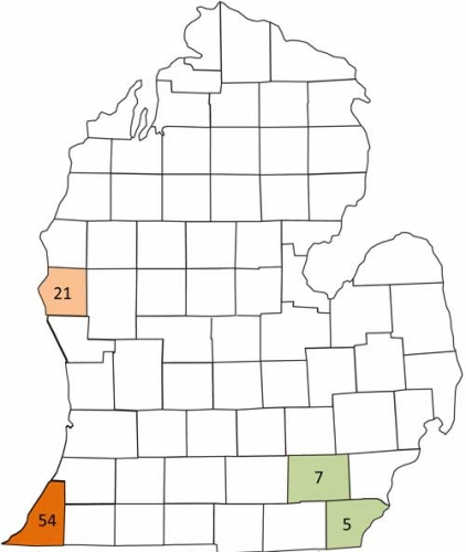 Corn earworm trap map