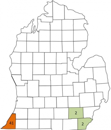 Corn earworm trap map