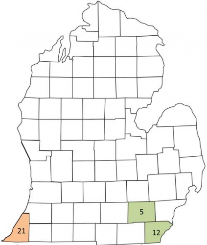 Corn earworm trap map